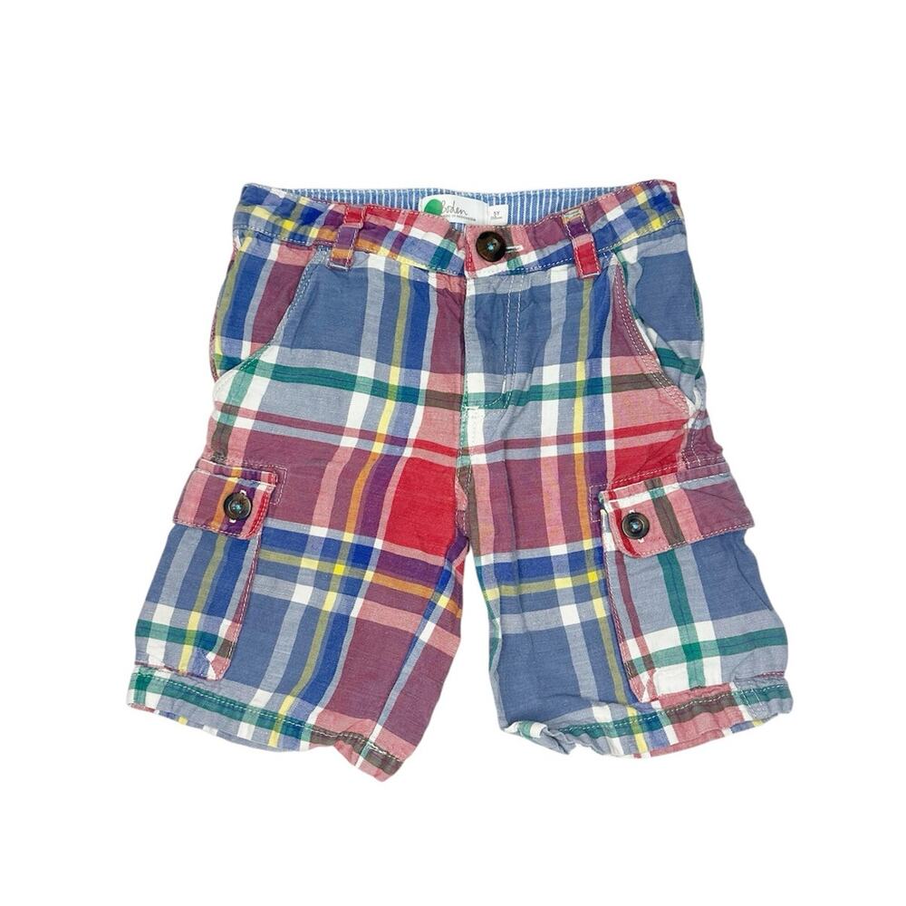 Boden Plaid Cargo Pocket Shorts Size 5Y